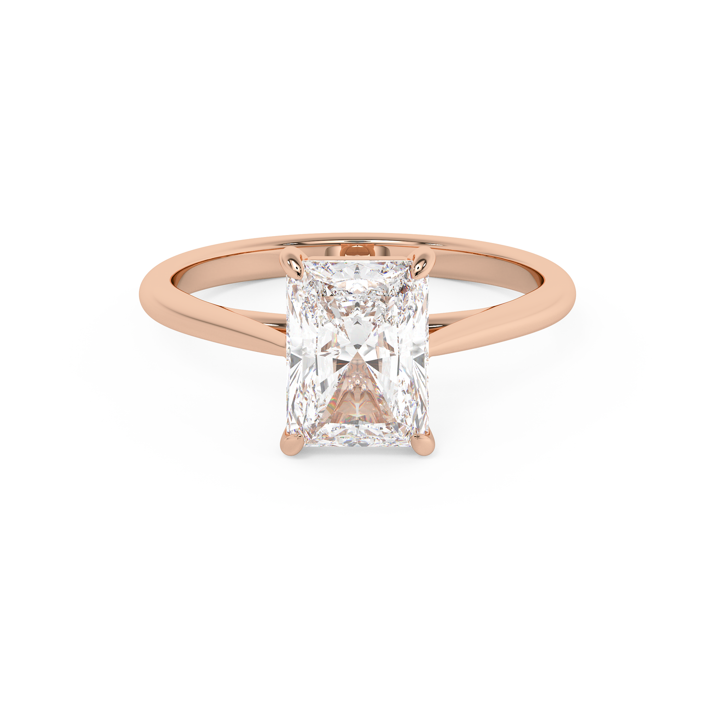 Emerald Solitaire Lab Grown Diamond Engagement Ring