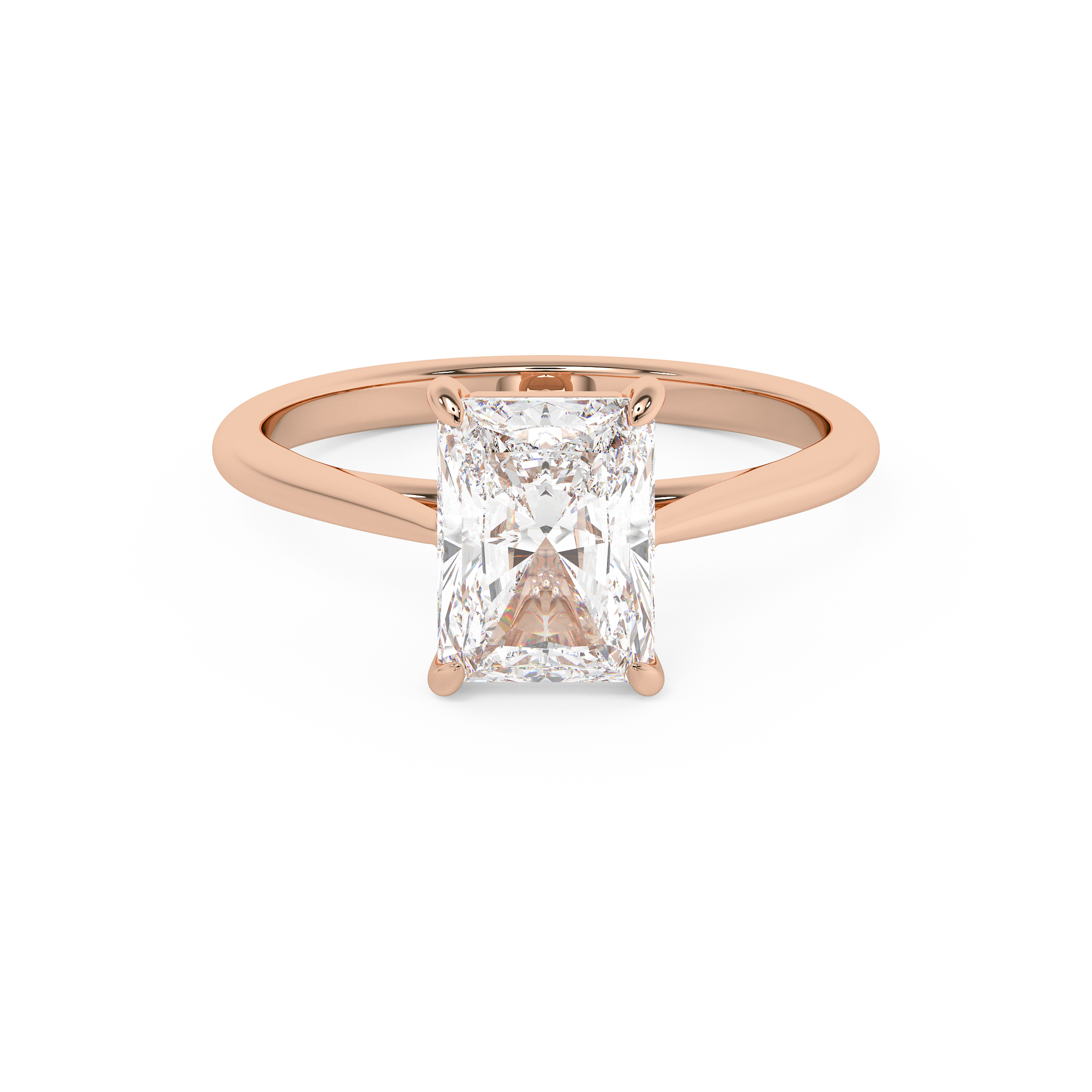 Emerald Solitaire Lab Grown Diamond Engagement Ring