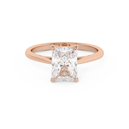 Emerald Solitaire Lab Grown Diamond Engagement Ring