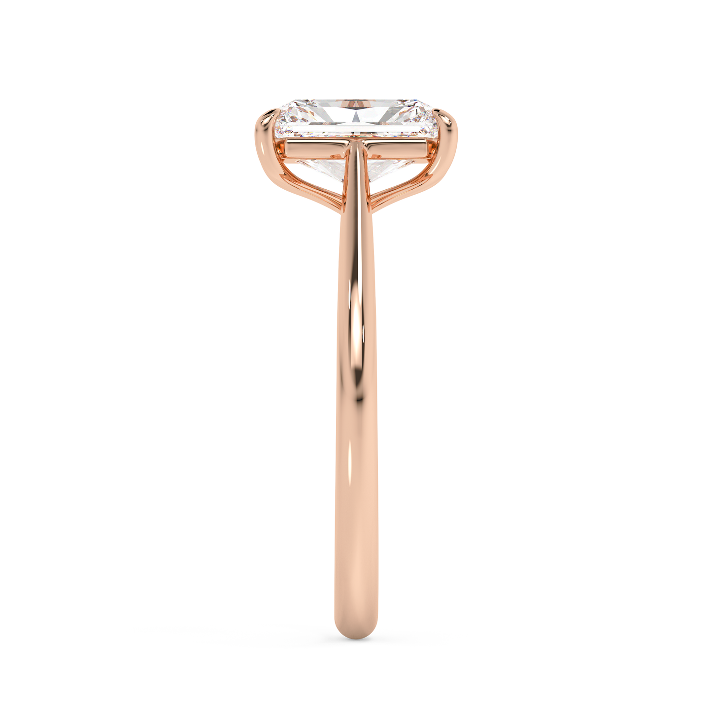 Emerald Solitaire Lab Grown Diamond Engagement Ring