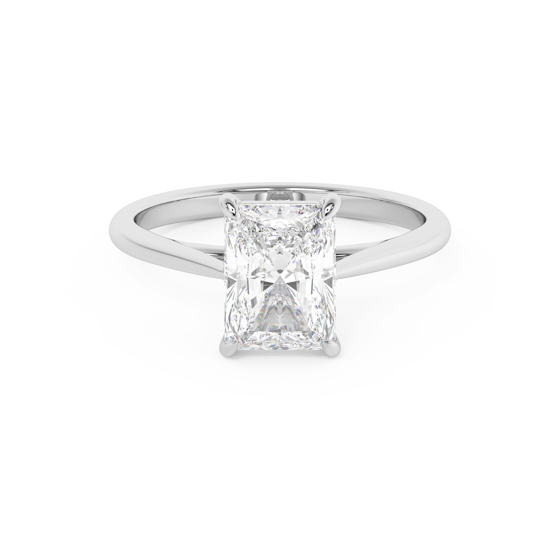 Emerald Solitaire Lab Grown Diamond Engagement Ring