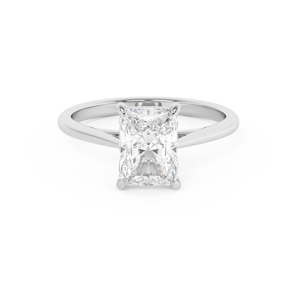 Emerald Solitaire Lab Grown Diamond Engagement Ring