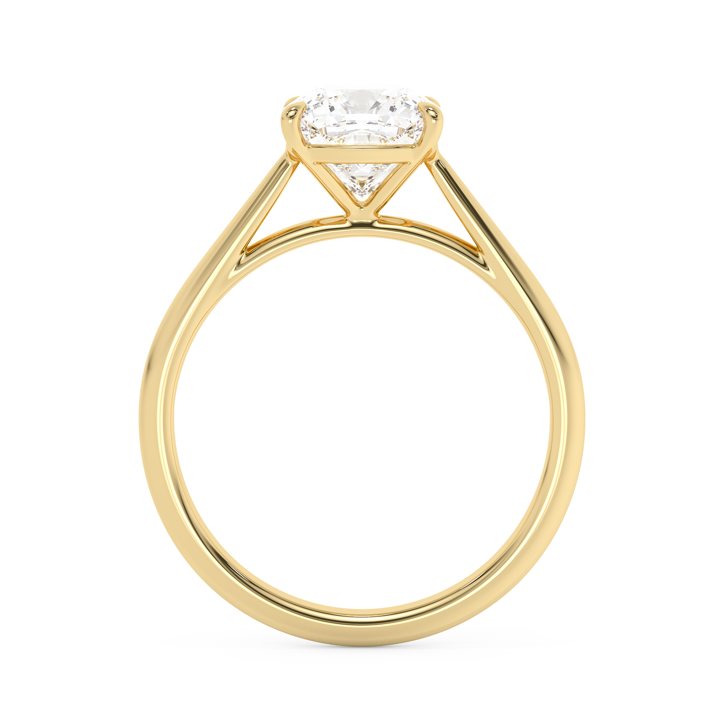 Emerald Solitaire Lab Grown Diamond Engagement Ring