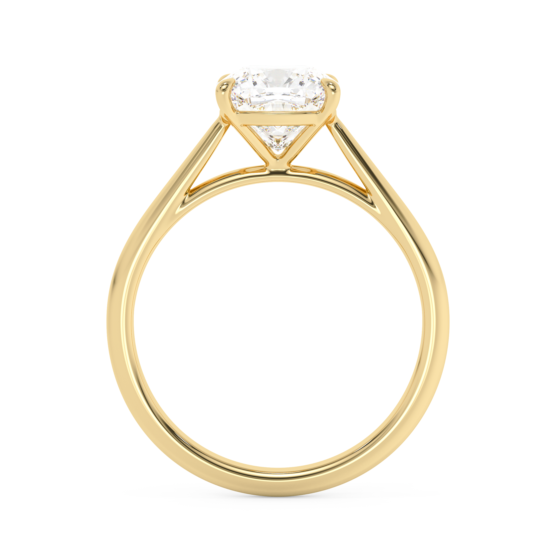 Emerald Solitaire Lab Grown Diamond Engagement Ring