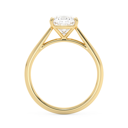 Emerald Solitaire Lab Grown Diamond Engagement Ring