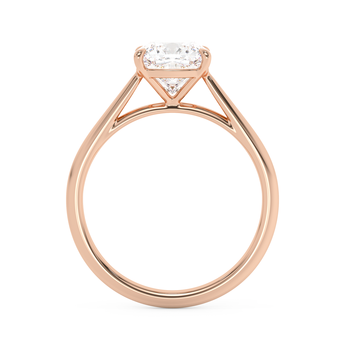 Emerald Solitaire Lab Grown Diamond Engagement Ring