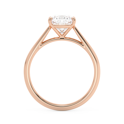 Emerald Solitaire Lab Grown Diamond Engagement Ring