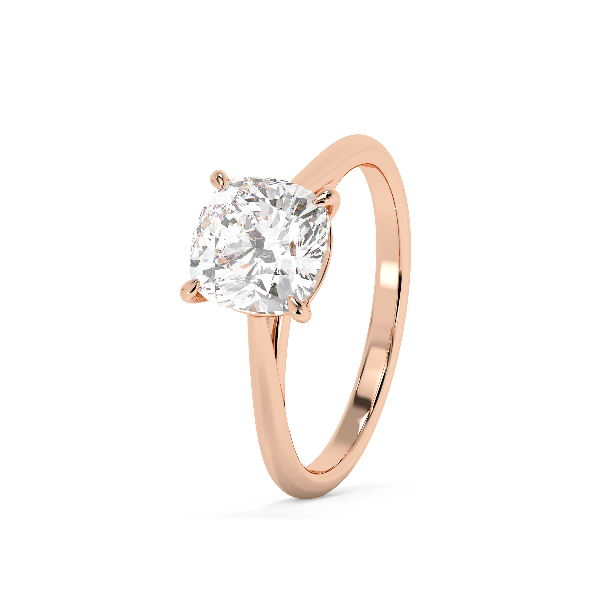 Emerald Solitaire Lab Grown Diamond Engagement Ring