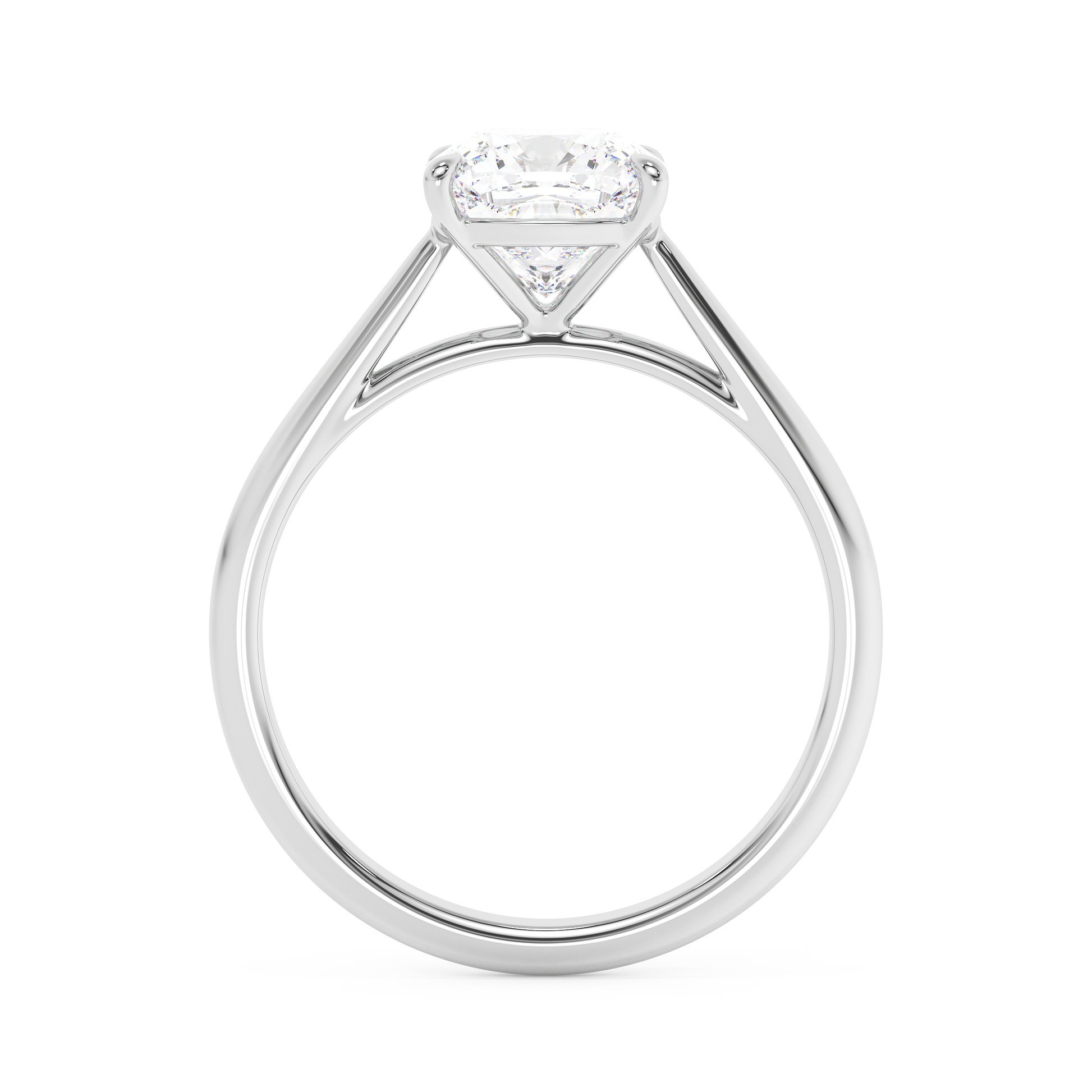 Emerald Solitaire Lab Grown Diamond Engagement Ring