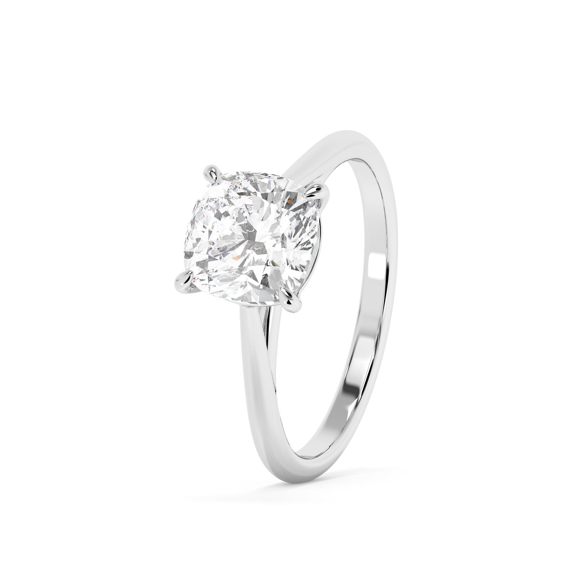 Emerald Solitaire Lab Grown Diamond Engagement Ring