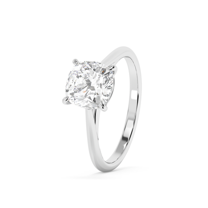 Emerald Solitaire Lab Grown Diamond Engagement Ring