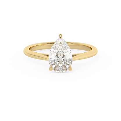 Emerald Solitaire Lab Grown Diamond Engagement Ring
