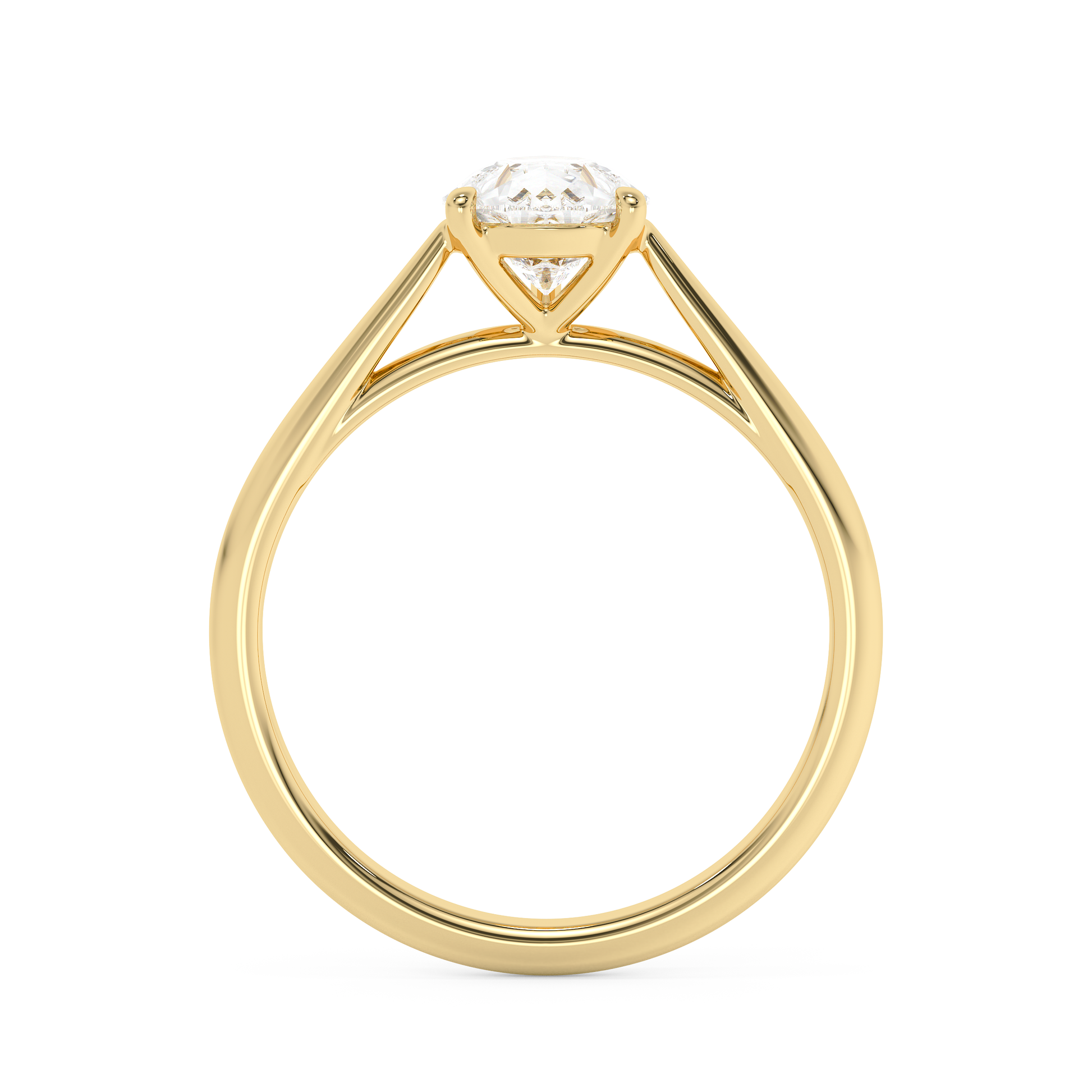 Emerald Solitaire Lab Grown Diamond Engagement Ring