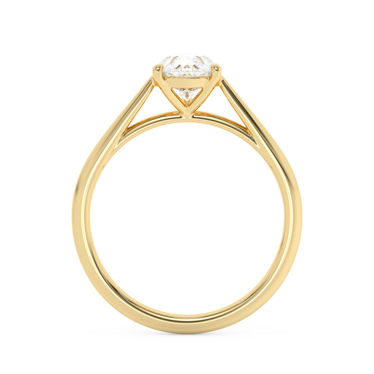 Emerald Solitaire Lab Grown Diamond Engagement Ring