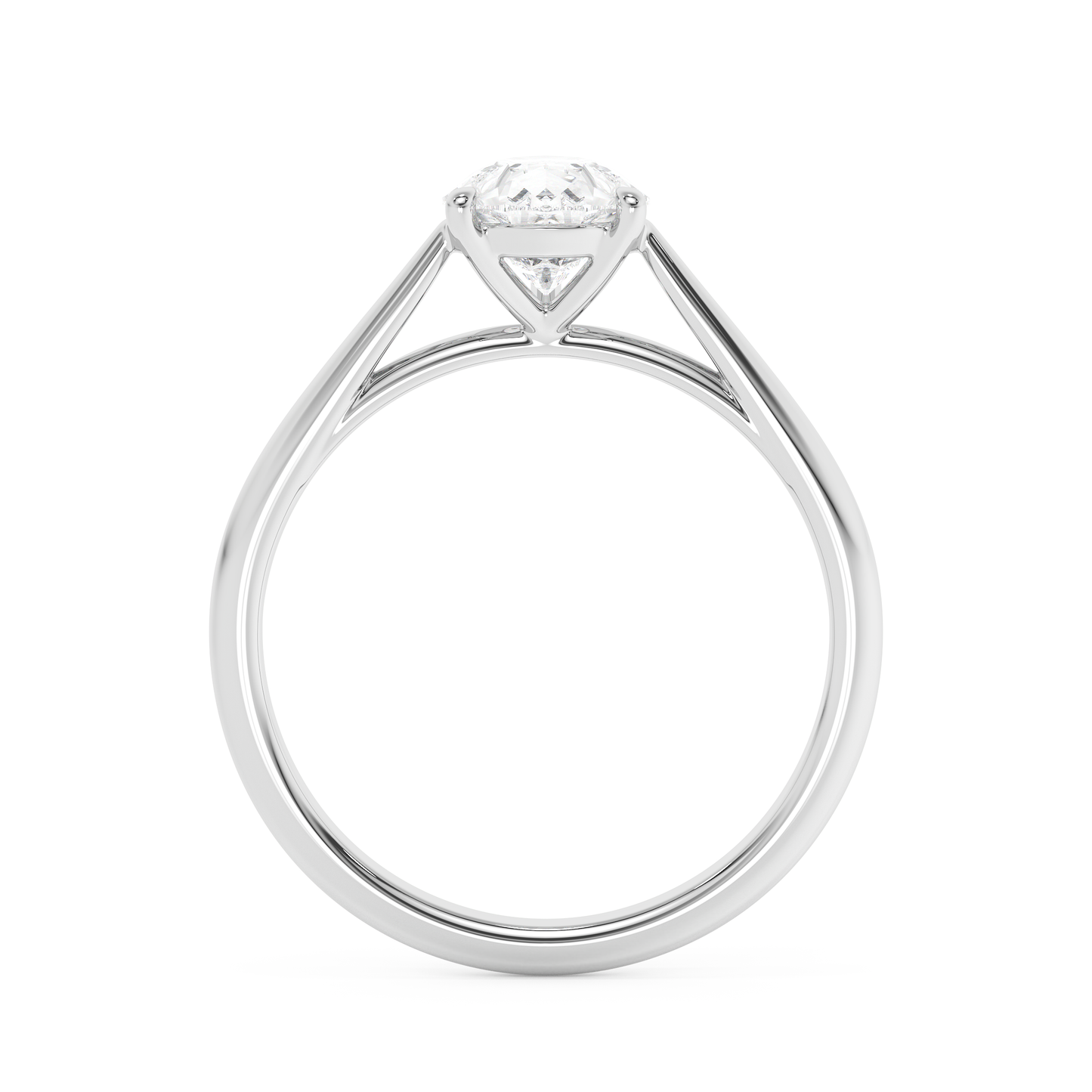 Emerald Solitaire Lab Grown Diamond Engagement Ring