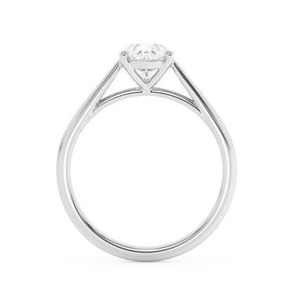 Emerald Solitaire Lab Grown Diamond Engagement Ring