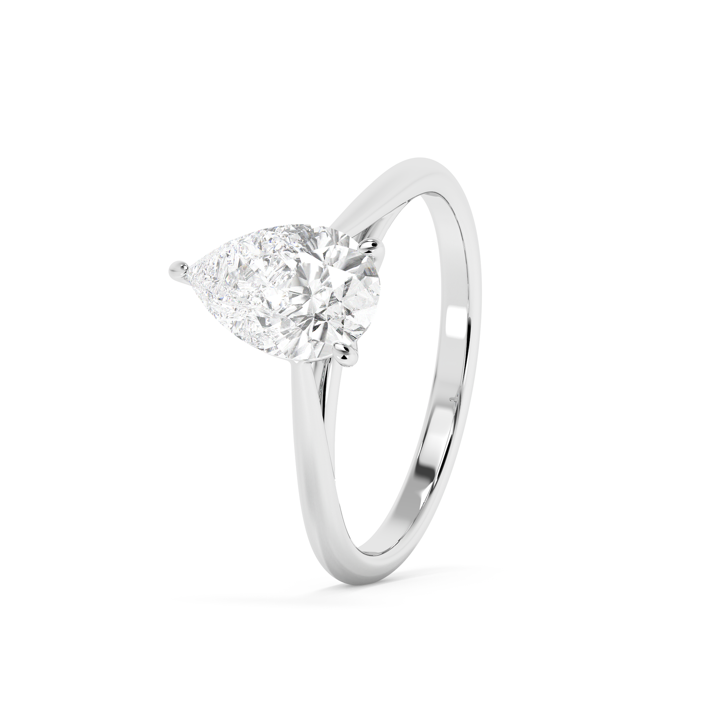 Emerald Solitaire Lab Grown Diamond Engagement Ring
