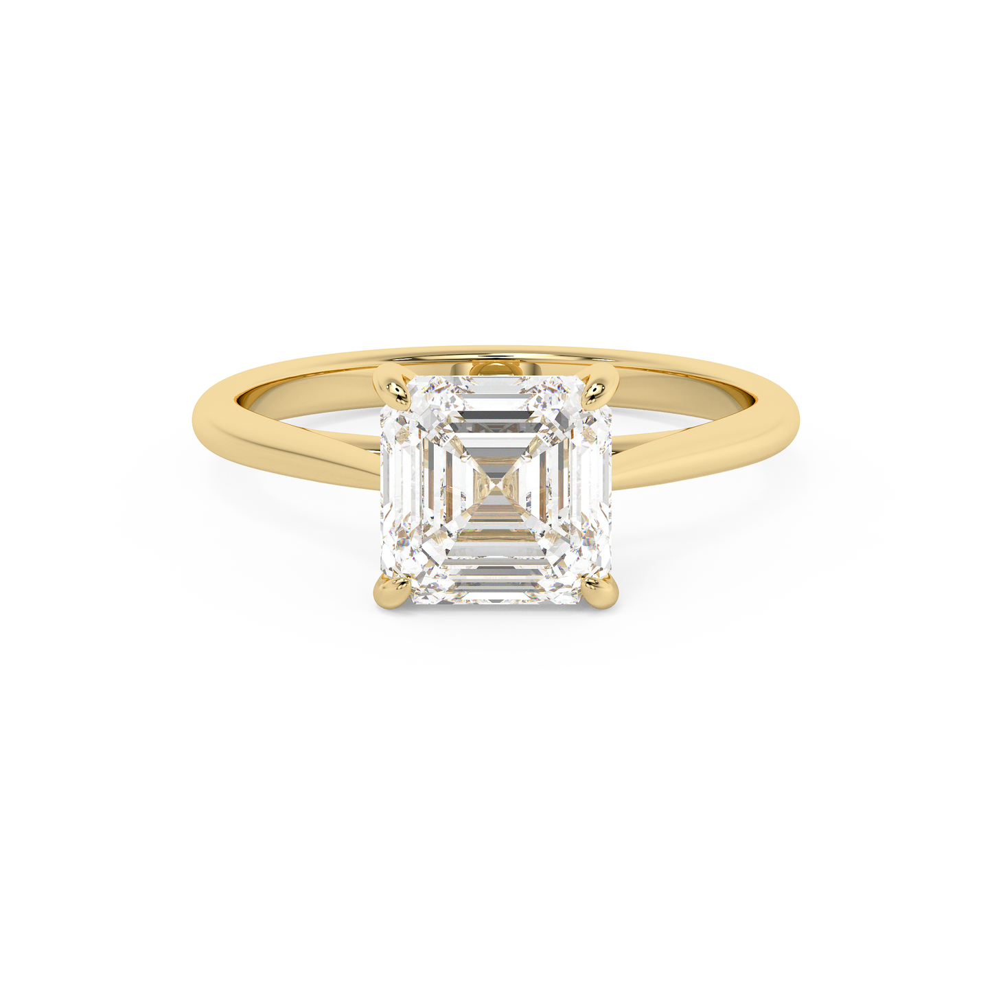 Emerald Solitaire Lab Grown Diamond Engagement Ring