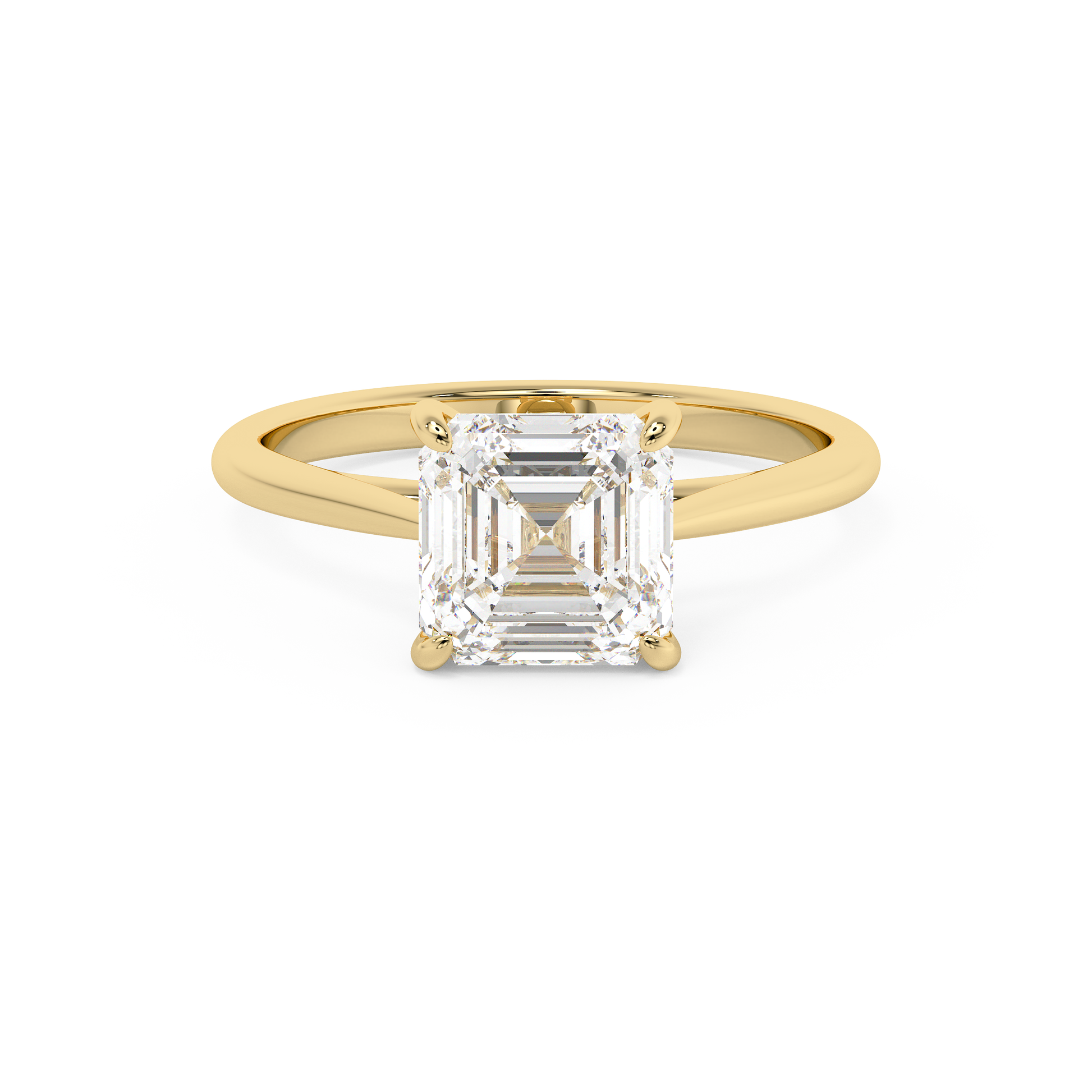 Emerald Solitaire Lab Grown Diamond Engagement Ring