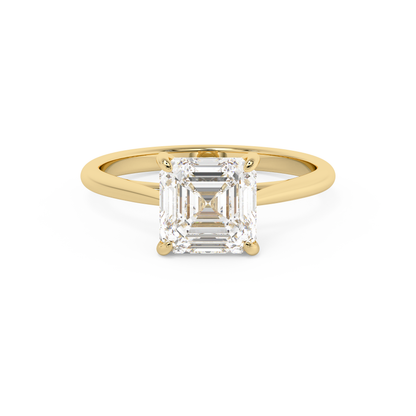Emerald Solitaire Lab Grown Diamond Engagement Ring