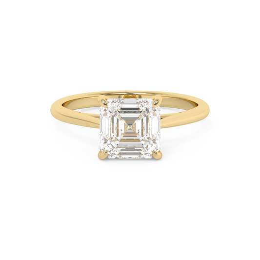 Emerald Solitaire Lab Grown Diamond Engagement Ring