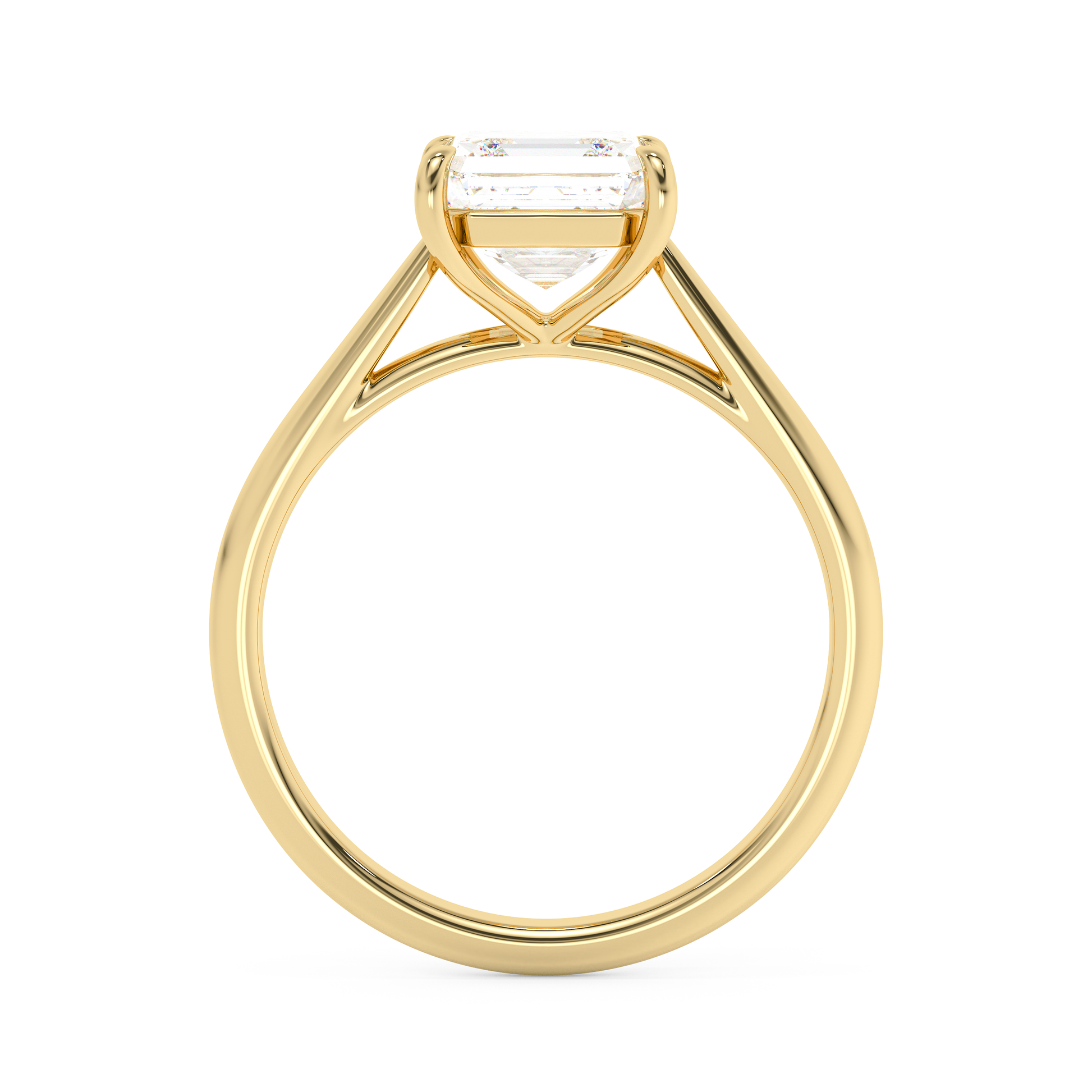 Emerald Solitaire Lab Grown Diamond Engagement Ring