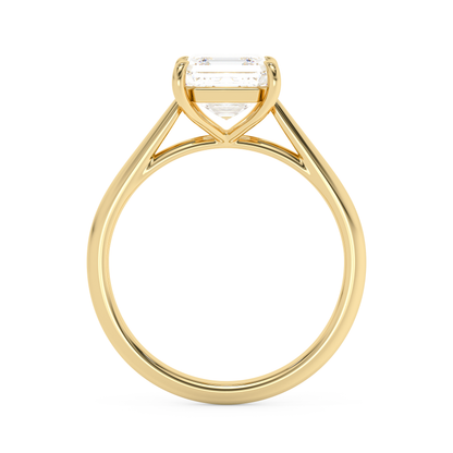 Emerald Solitaire Lab Grown Diamond Engagement Ring