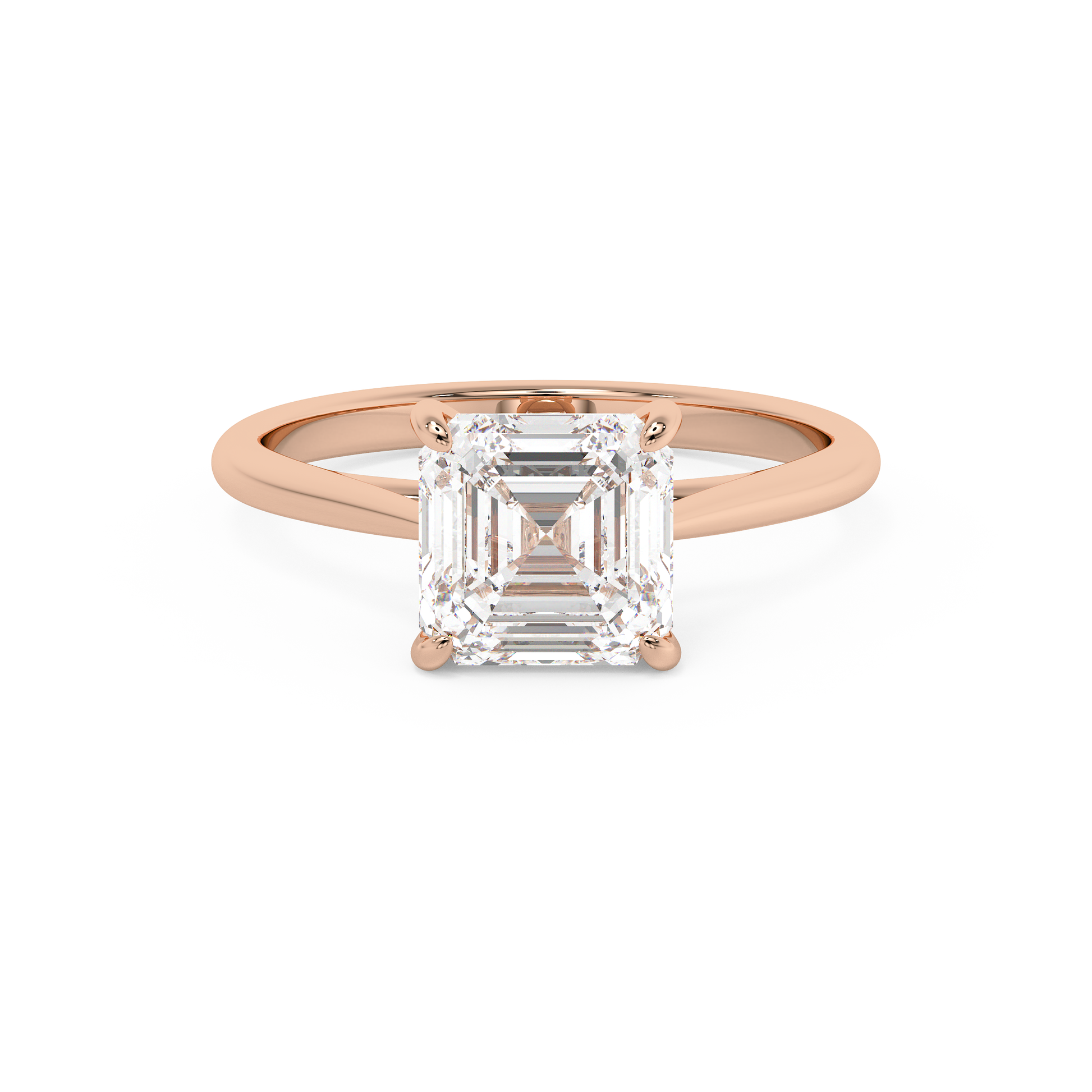 Emerald Solitaire Lab Grown Diamond Engagement Ring