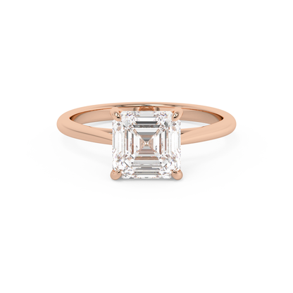 Emerald Solitaire Lab Grown Diamond Engagement Ring