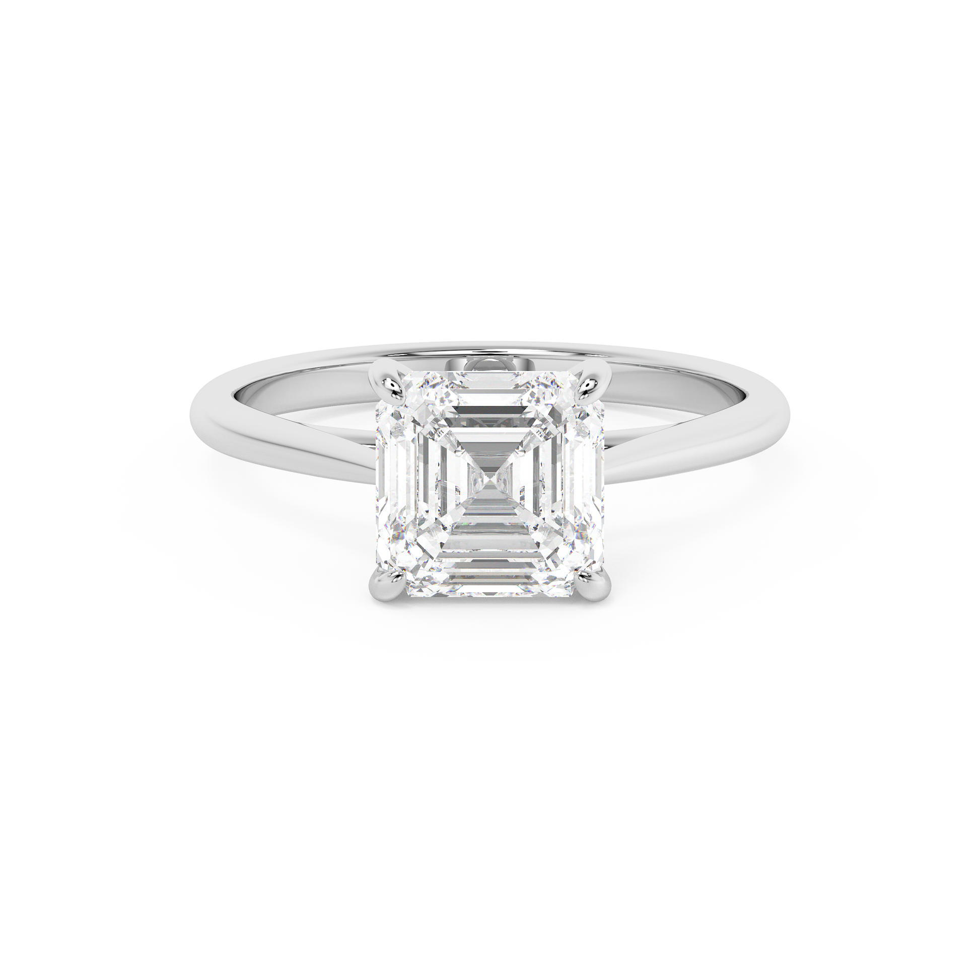 Emerald Solitaire Lab Grown Diamond Engagement Ring