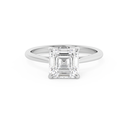 Emerald Solitaire Lab Grown Diamond Engagement Ring