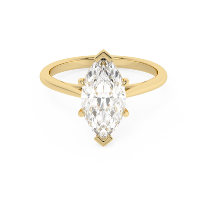 Emerald Solitaire Lab Grown Diamond Engagement Ring