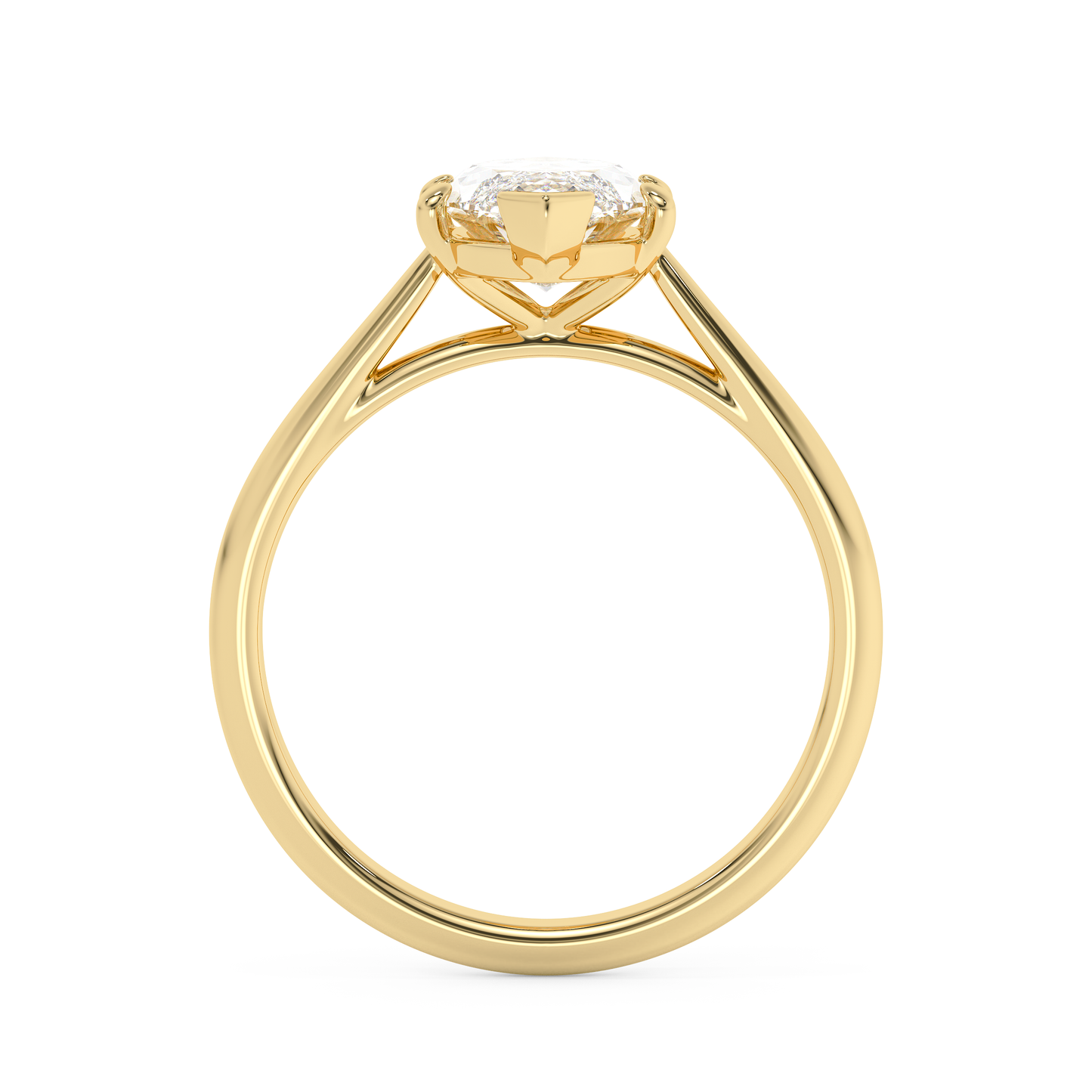 Emerald Solitaire Lab Grown Diamond Engagement Ring