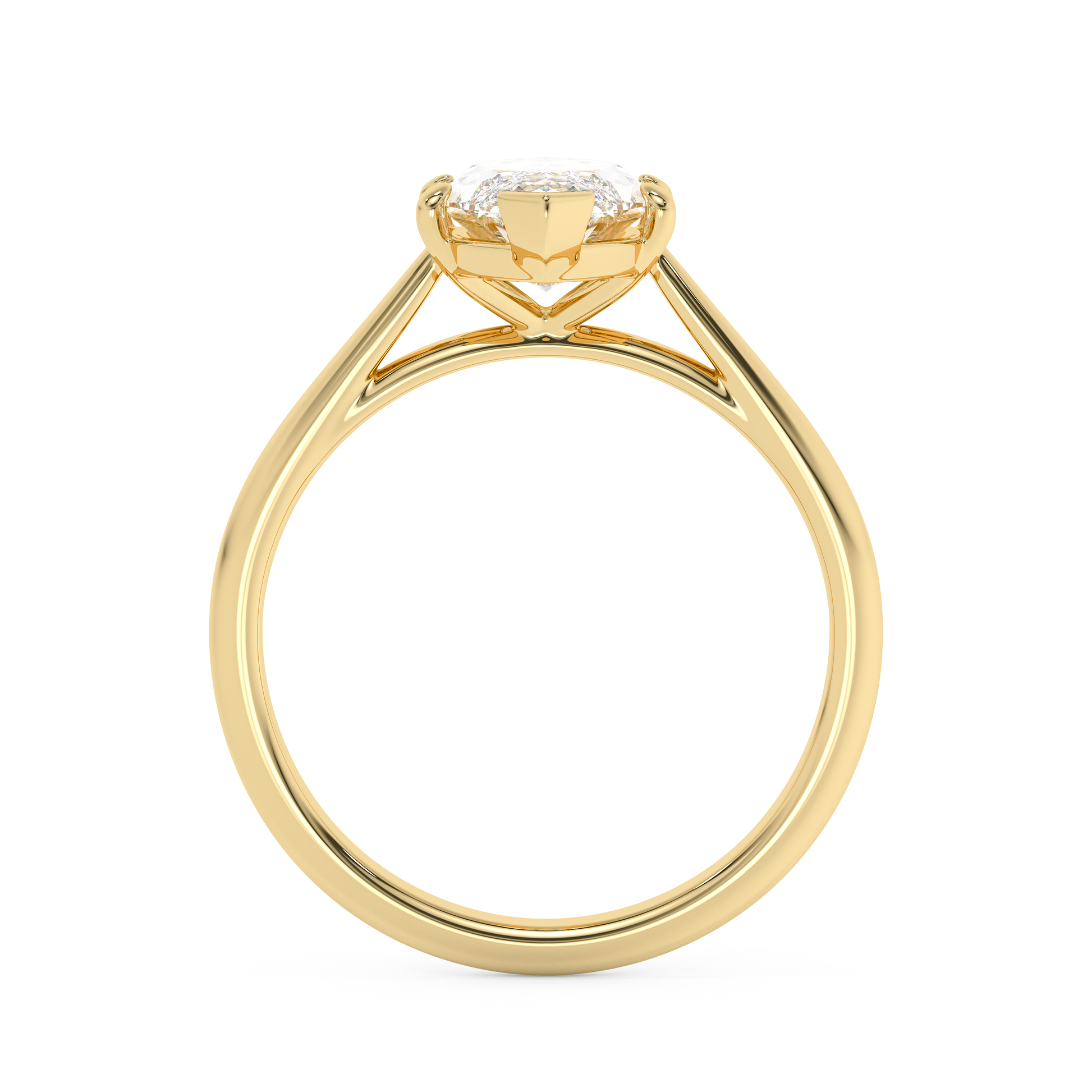 Emerald Solitaire Lab Grown Diamond Engagement Ring