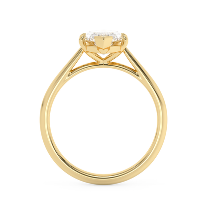 Emerald Solitaire Lab Grown Diamond Engagement Ring