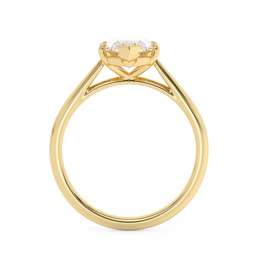 Emerald Solitaire Lab Grown Diamond Engagement Ring