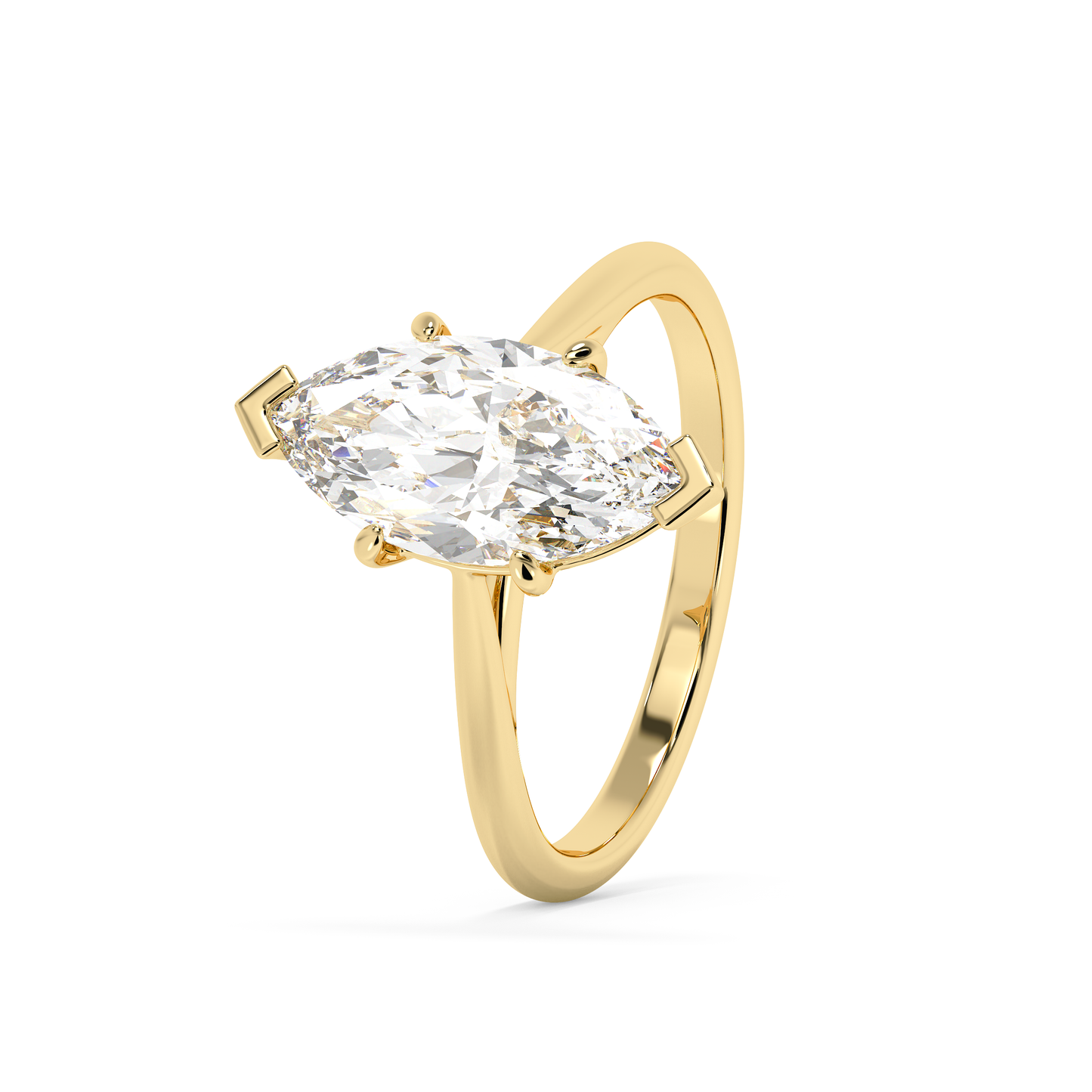 Emerald Solitaire Lab Grown Diamond Engagement Ring