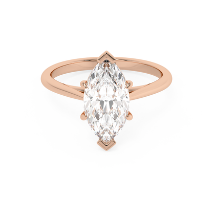 Emerald Solitaire Lab Grown Diamond Engagement Ring