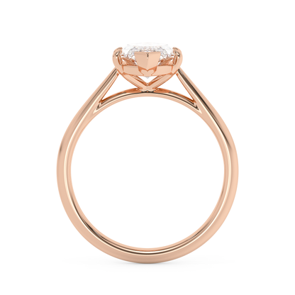 Emerald Solitaire Lab Grown Diamond Engagement Ring