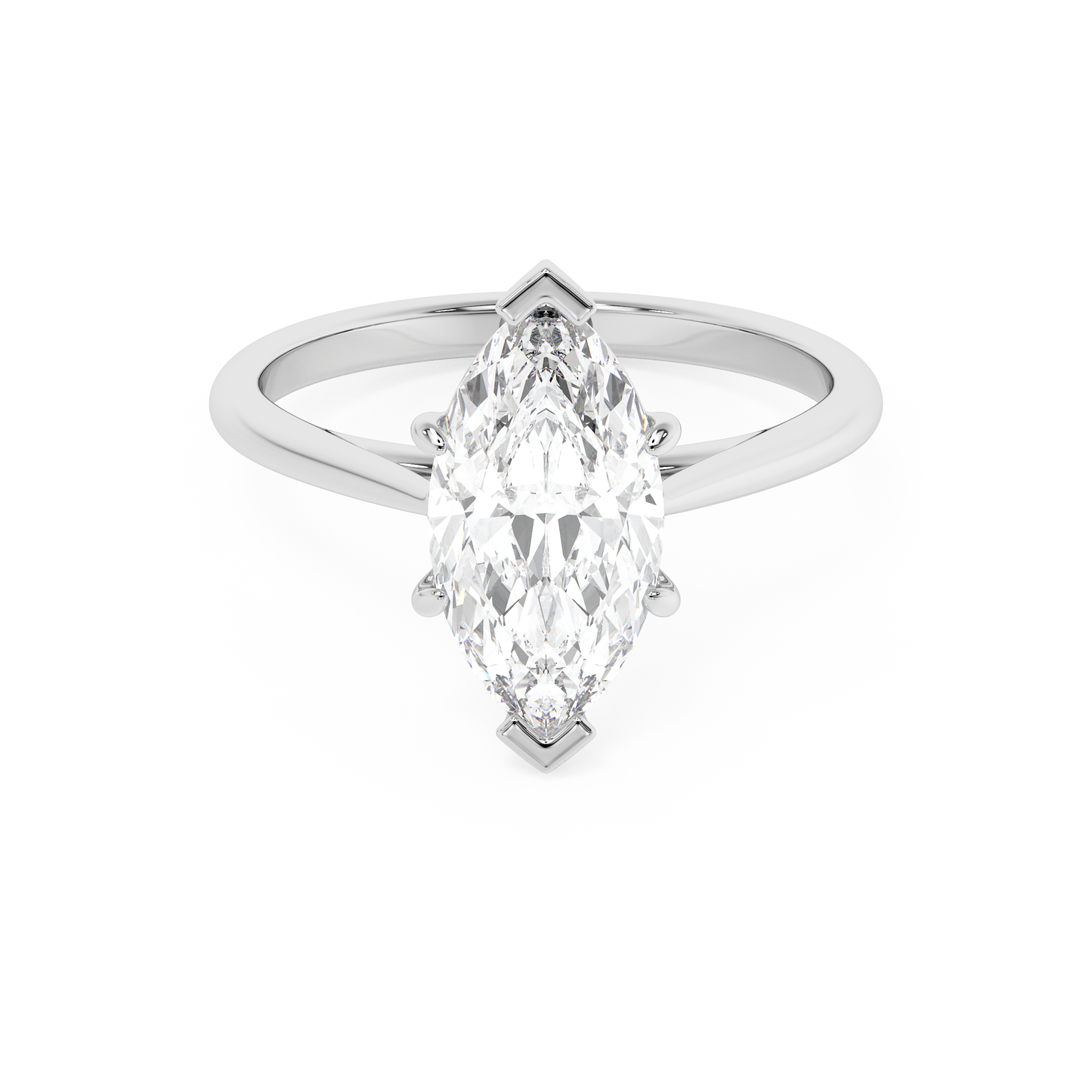 Emerald Solitaire Lab Grown Diamond Engagement Ring