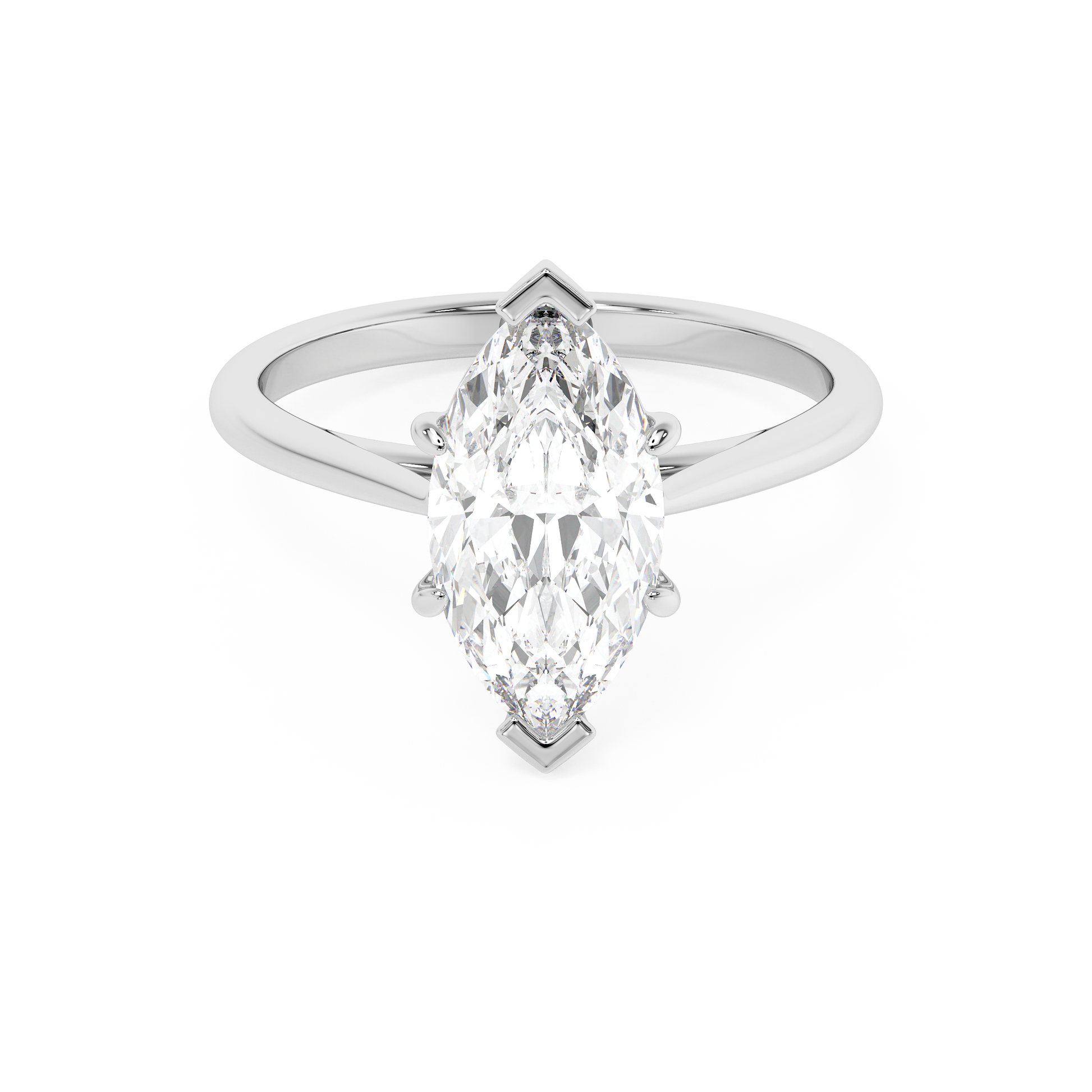 Emerald Solitaire Lab Grown Diamond Engagement Ring