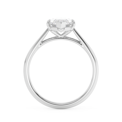 Emerald Solitaire Lab Grown Diamond Engagement Ring