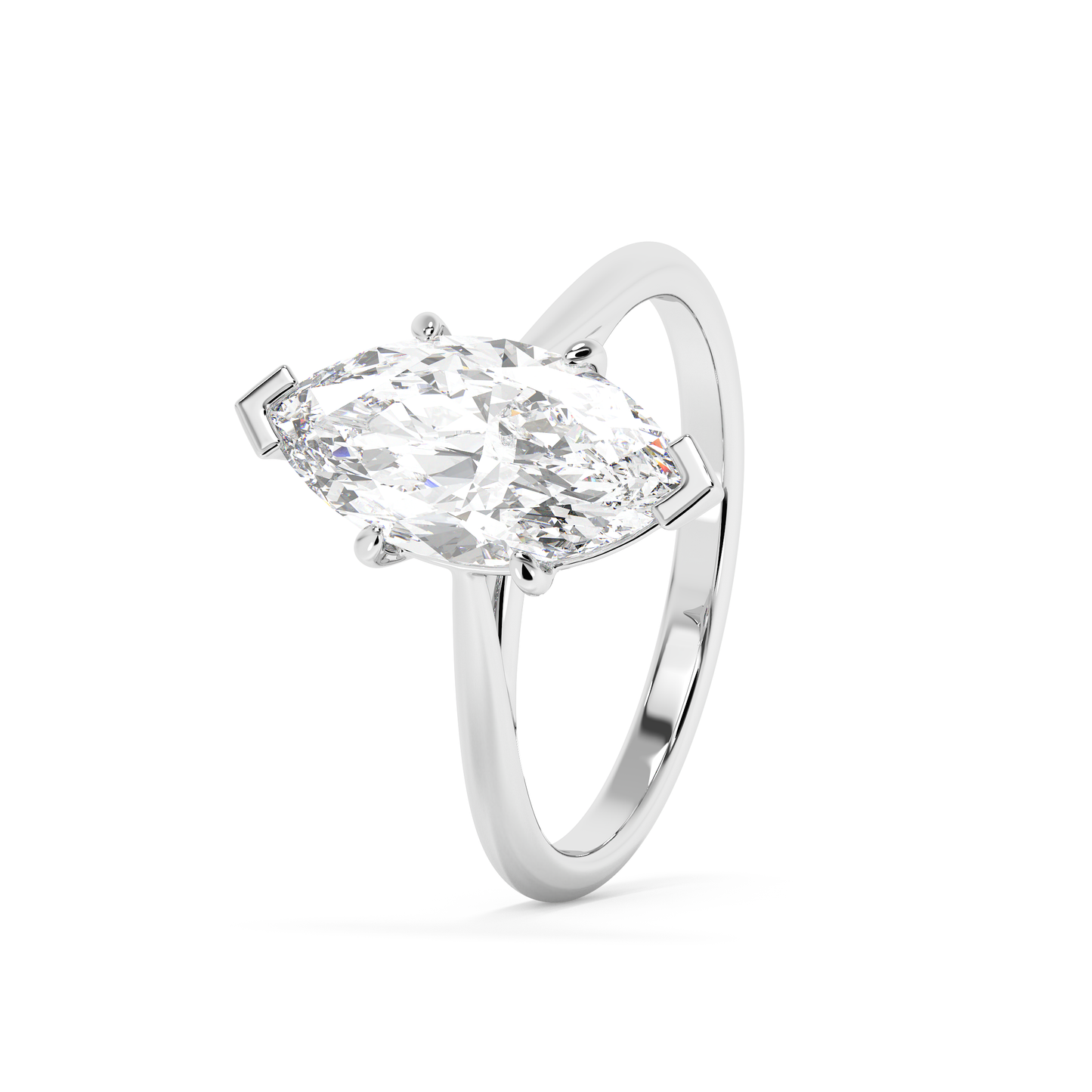 Emerald Solitaire Lab Grown Diamond Engagement Ring