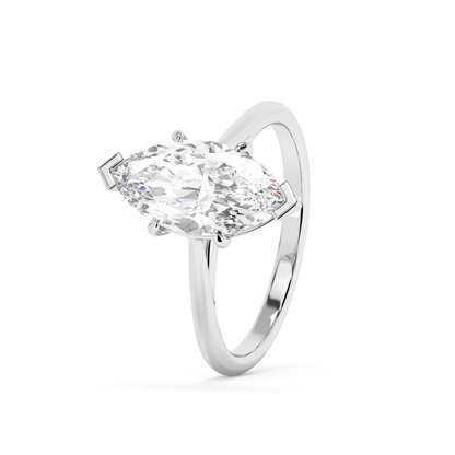 Emerald Solitaire Lab Grown Diamond Engagement Ring