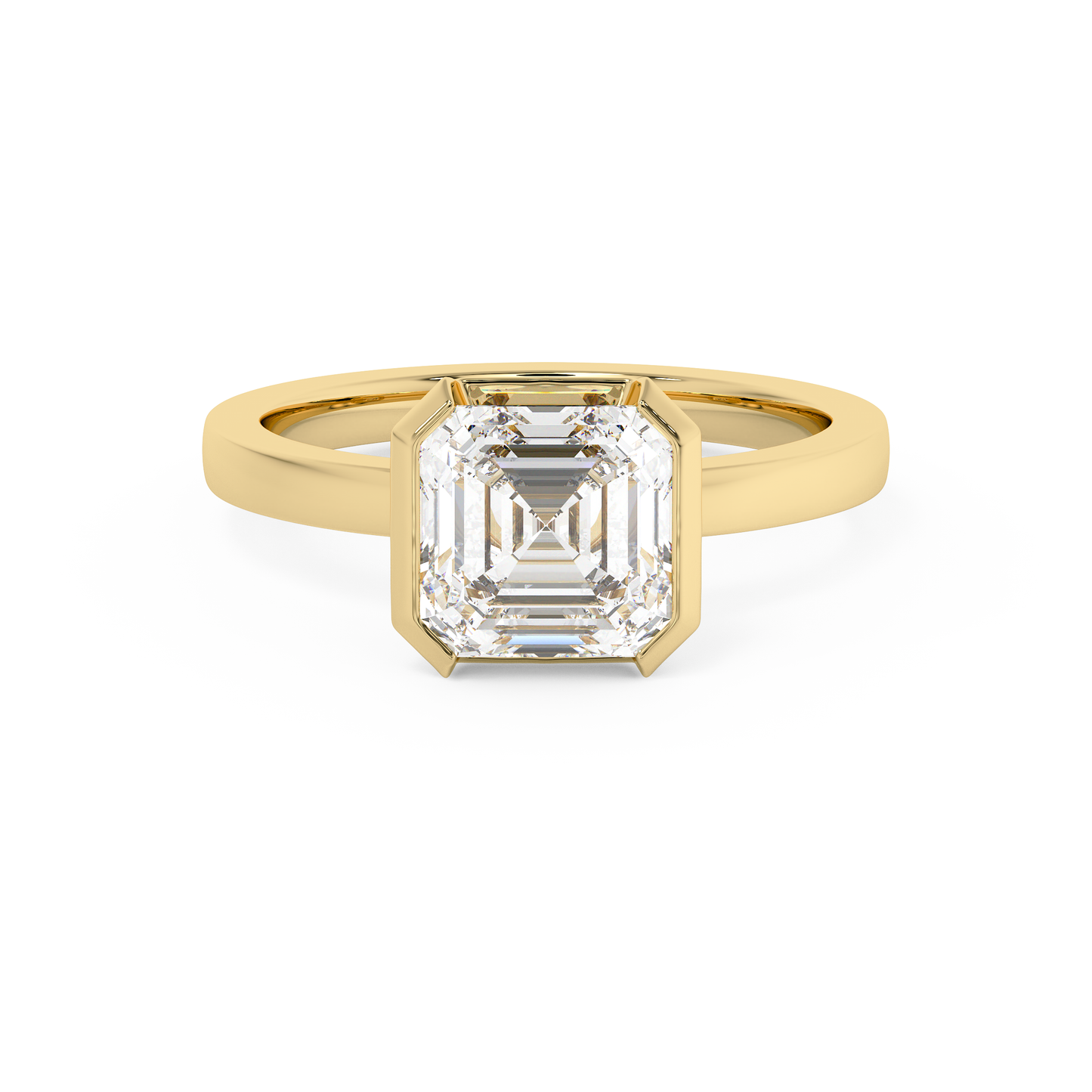 Emerald Solitaire Lab Grown Diamond Engagement Ring