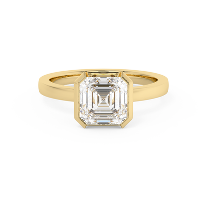 Emerald Solitaire Lab Grown Diamond Engagement Ring