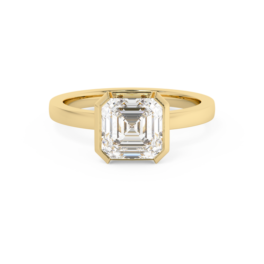 Emerald Solitaire Lab Grown Diamond Engagement Ring