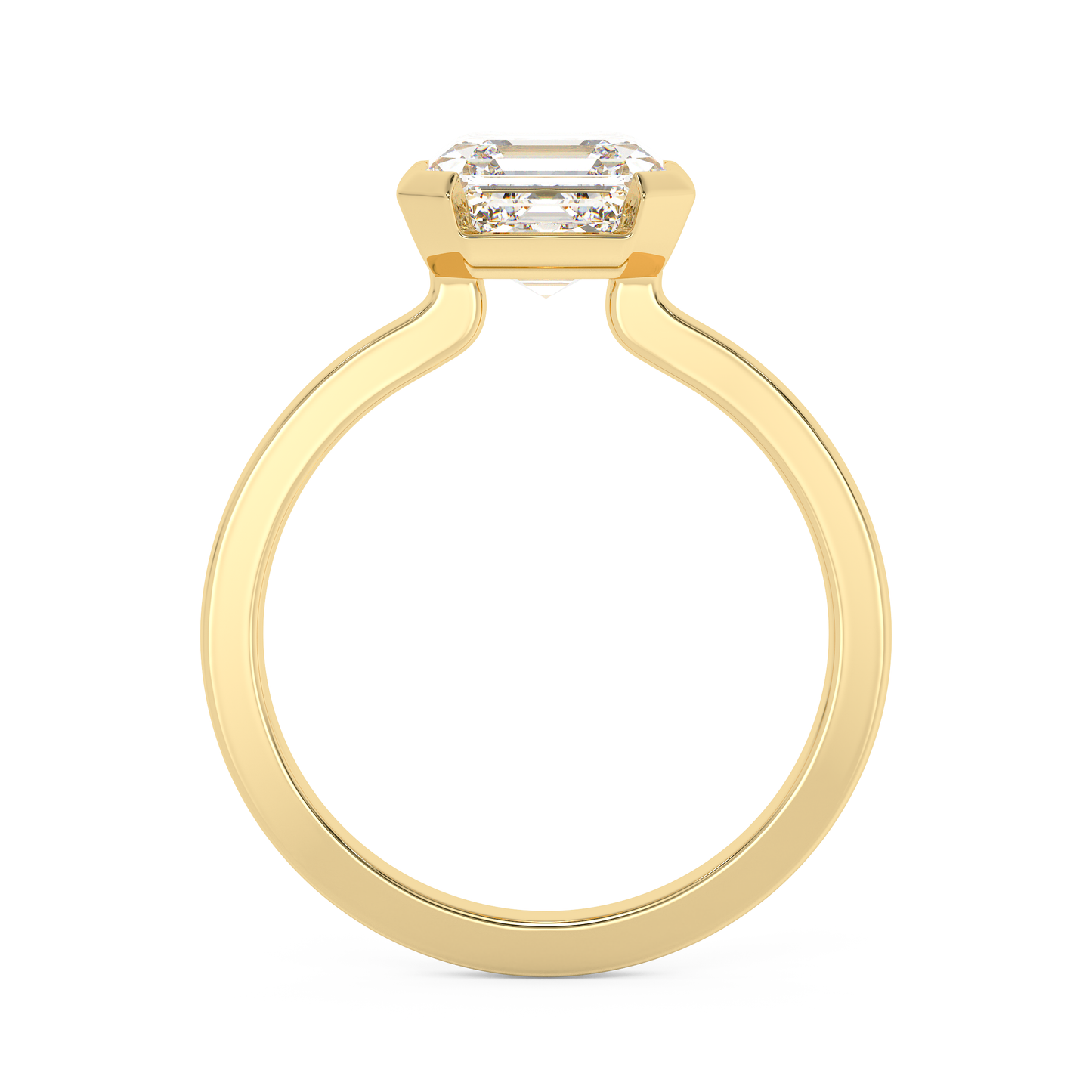 Emerald Solitaire Lab Grown Diamond Engagement Ring