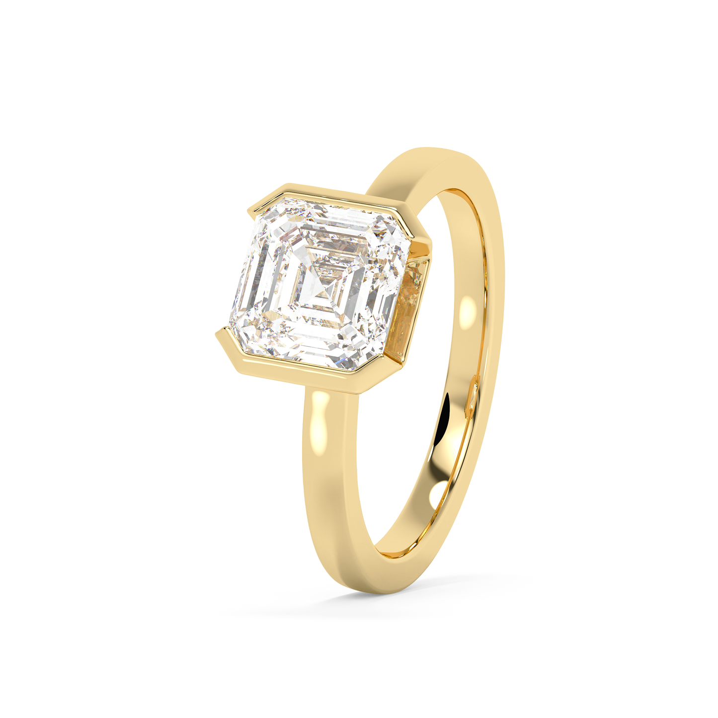 Emerald Solitaire Lab Grown Diamond Engagement Ring