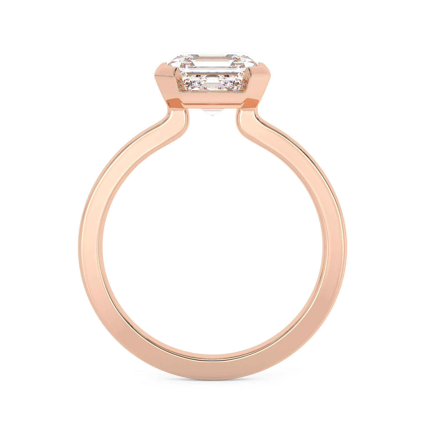 Emerald Solitaire Lab Grown Diamond Engagement Ring
